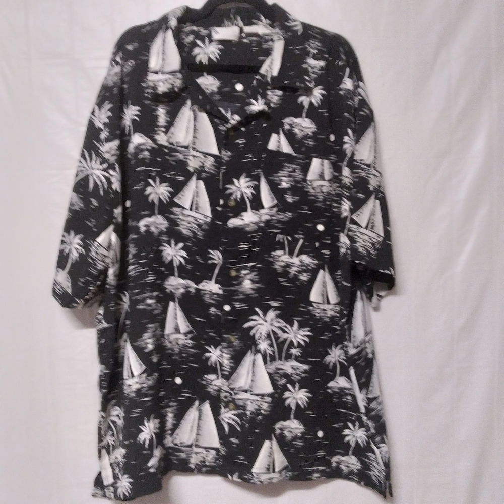 🦋 Island Shores Tropical Button Front Shirt XXL